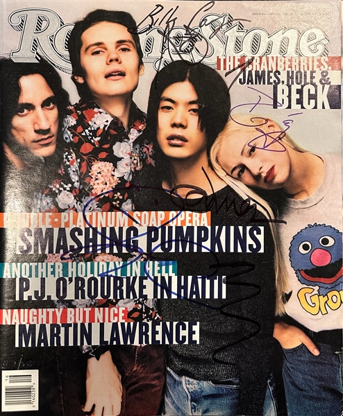 The Smashing Pumpkins Group Signed April 1993 Rolling Stone Magazine with Full Original Lineup! (Beckett/BAS LOA)