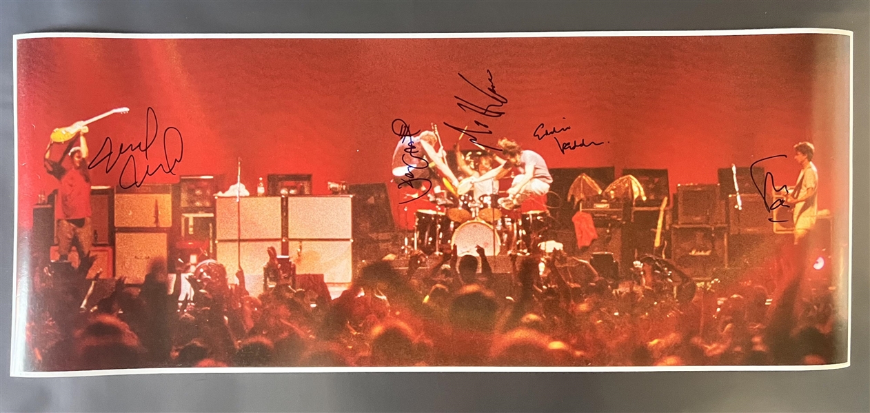 Pearl Jam Awesome Group Signed "Ten" Club Concert 36" x 14" Color Lithograph (Third Party Guaranteed)