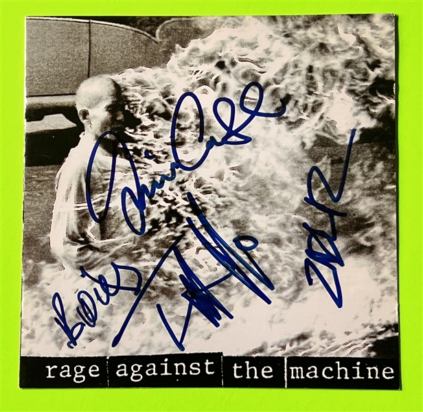 Rage Against the Machine RARE Group Signed Self-Titled Debut CD Booklet (Third Party Guaranteed)
