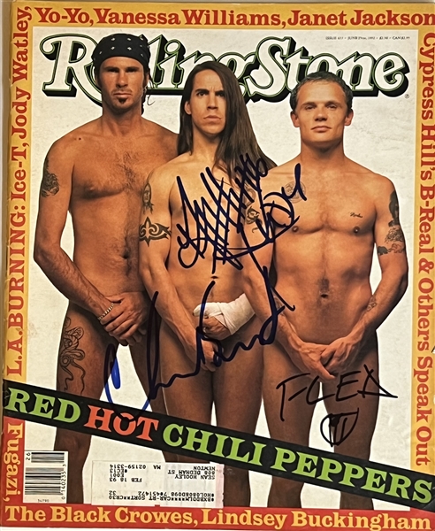 Red Hot Chili Peppers Group Signed June 1992 Rolling Stone Magazine with Iconic Image (Third Party Guaranteed)
