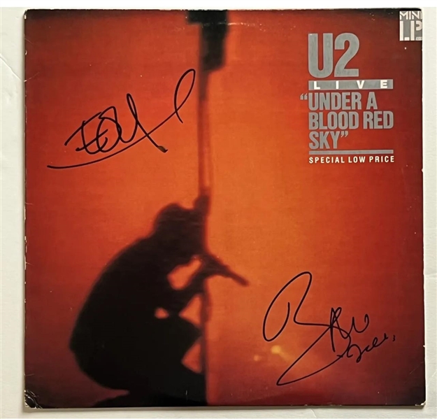 U2: Bono & Edge Dual Signed "Under A Blood Red Sky" Record Album Cover (Third Party Guaranteed)
