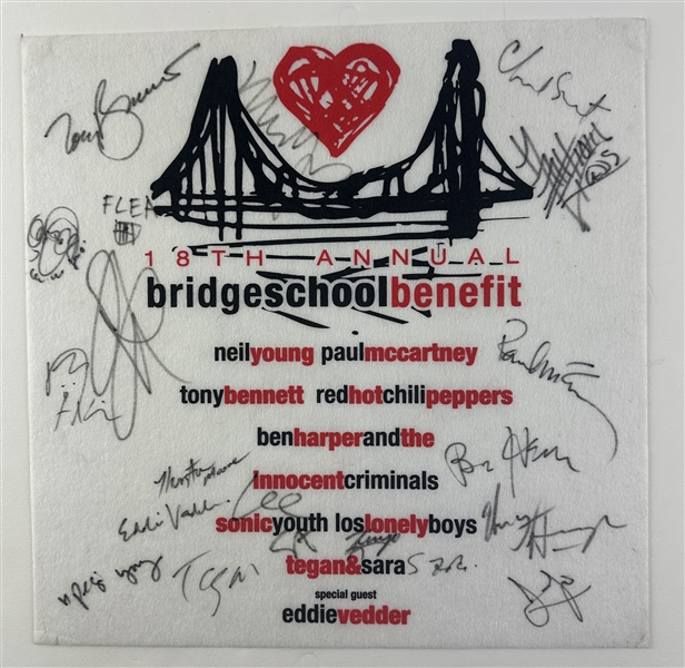 Multi-Signed Bridge School Benefit T-Shirt Test Print w/ McCartney, Neil Young, RHCP, & More!