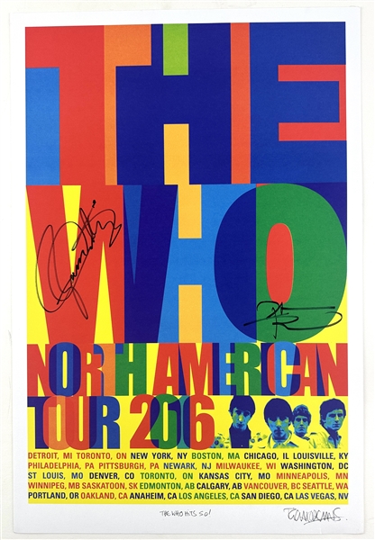 The Who: Pete Townshend & Roger Daltrey Signed 2016 Tour Poster  (Third Party Guaranteed)