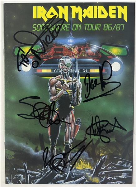 Iron Maiden Group Signed "Somewhere on Tour" 1986 / 1987 Tour Book (Third Party Guaranteed)