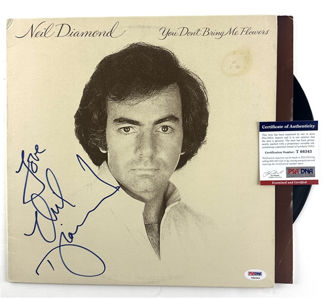 Neil Diamond Signed "You Dont Bring Me Flowers" Album Cover (PSA/DNA)