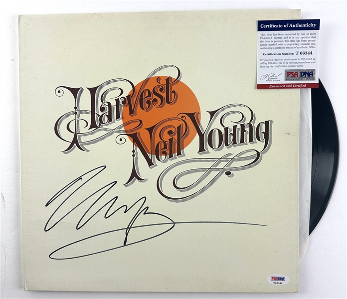 Neil Young Signed "Harvest" Album Cover (PSA/DNA)