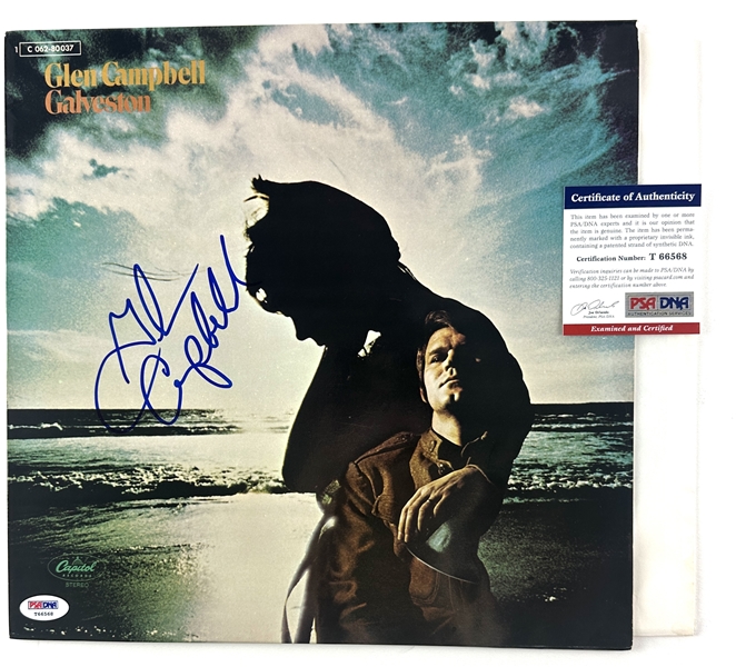 Glen Campbell Signed "Galveston" Album Cover (PSA/DNA)