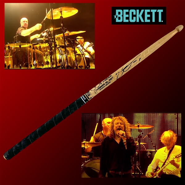 Led Zeppelin: Jason Bonham Stage Used & Signed Drumstick from Zeppelins Last Ever Concert with Great Provenance! (Beckett/BAS LOA)