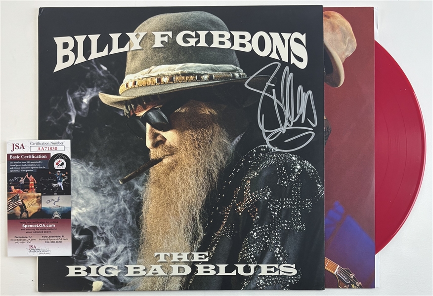 Billy Gibbons Signed "The Big Bad Blues" Album Cover w/ Vinyl (JSA COA)