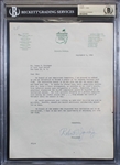 Bobby Jones Typed Signed Letter on Augusta National Golf Club Letterhead as President! (Beckett/BAS Encapsulated)