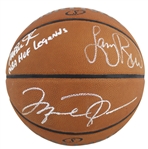 Michael Jordan, Larry Bird & Magic Johnson Signed "NBA Legends" Spalding NBA Game Model Leather Basketball (Beckett/BAS LOA & Bird Hologram)