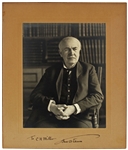 Thomas Edison Signed 10" x 12" Cabinet Photo w/ Auto Gem Mint 10! (Beckett/BAS)