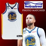 2023 Stephen Curry Playoff Game Worn PHOTO MATCHED Warriors Jersey :: Worn 4/17/23 vs. Kings :: 28-Point Performance - Passing Wilt on Playoff Scoring List! (MeiGray/NBA LOA)