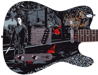 Nick Castle Signed Custom "Halloween" Graphic Guitar (ACOA Authentication)