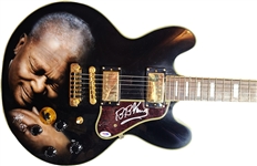 B.B. King Signed Custom Airbrushed Gibson Epiphone Lucille Guitar (PSA Authentication)