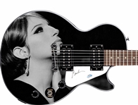 Barbara Streisand Signed Custom Graphics Epiphone Guitar (ACOA Authentication)