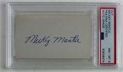 Mickey Mantle Signed 2" x 3.5" Note Card with VINTAGE 1950s Autograph! (PSA/DNA Encapsulated)