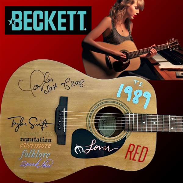 Taylor Swift SIGNED Epiphone Acoustic Guitar with RARE "Class of 2008" Inscription!  (Beckett/BAS LOA)
