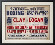 Muhammad Ali Ultra Rare Original 1963 "Clay vs. Logan" On-Site Fight Poster in Custom Framed Display
