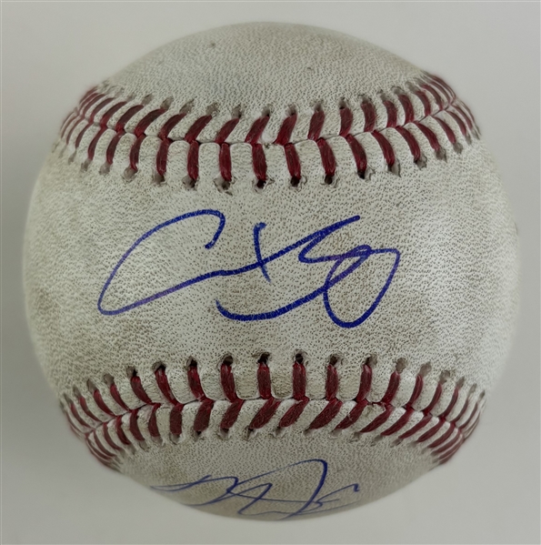 Mike Trout & Shohei Ohtani Game Used & Signed OML Baseball :: Used 5-31-2013 LAA vs BAL (MLB Holo & PSA/DNA LOA)