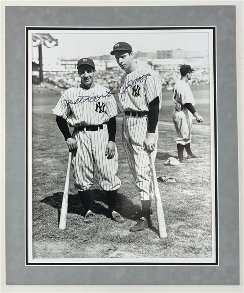 Phil Rizzuto & Joe DiMaggio Signed 16" x 20" Photograph in Matted Display (Beckett/BAS LOA)