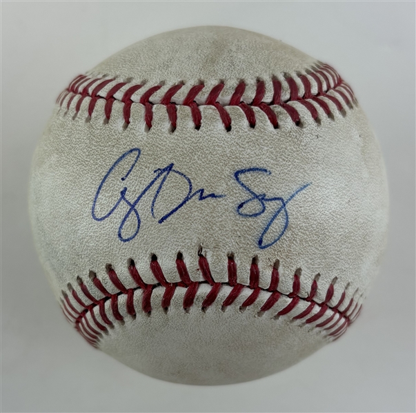 Corey Seager Signed & Game Used OML Baseball with Full Name Autograph :: 8/22/2016 LAD vs CIN:: Ball Pitched to Seager (MLB Auth & PSA/DNA)