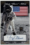 Buzz Aldrin Signed Segment in w/ Command Module Foil in Custom Card Display (PSA/DNA LOA)