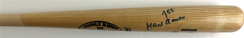 Hank Aaron Signed Louisville Slugger Personal Model Bat with "755" Inscription (JSA)