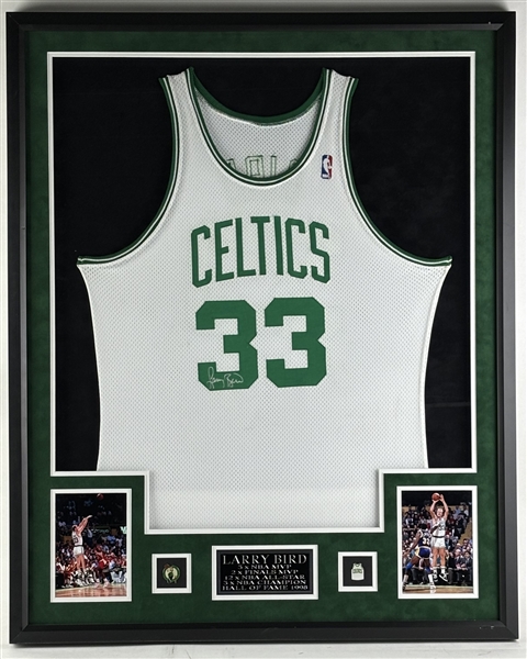Larry Bird Signed Celtics Pro Model Jersey in Custom Framed Display (Upper Deck/UDA)