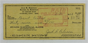 Jackie Robinson Vintage 1968 Handwritten & Signed Bank Check (JSA LOA)