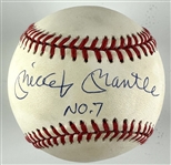 Mickey Mantle Signed OAL Baseball with "No. 7" Inscription (UDA COA)