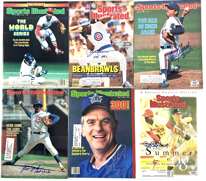 Baseball HOFers & Legends Signed Sports Illustrated Magazine Lot with Seaver, Carew, Gibson, etc. (10)(PSA/DNA & Third Party Guaranteed)
