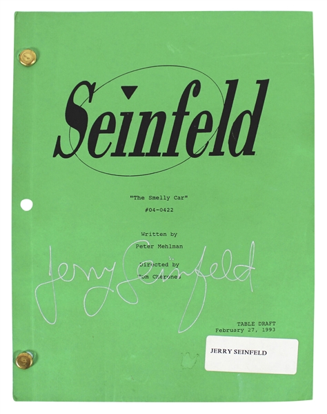 Seinfeld: Jerry Seinfelds Signed Personal Table Draft Seinfeld Script for "The Smelly Car" Episode (Beckett/BAS LOA)