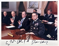 President George H.W. Bush, General Colin Powell & Dick Cheney Rare Signed 8" x 10" Color Photograph (Beckett/BAS LOA)