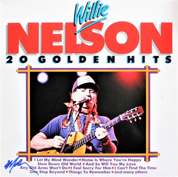 Willie Nelson Signed "20 Golden Hits" Album Cover (ACOA)