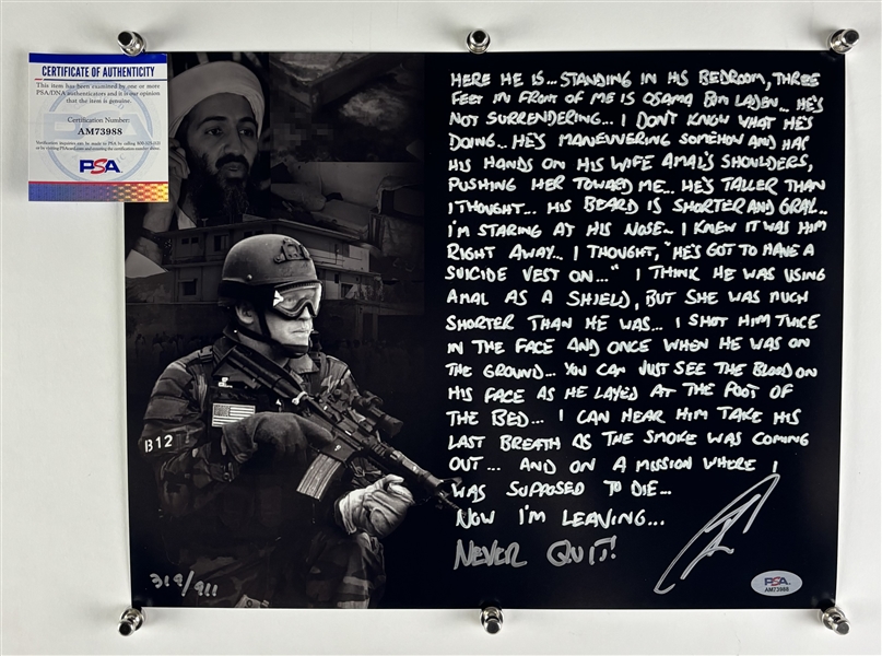 U.S. Navy Seal Robert ONeill Signed Ltd. Ed. Bin Laden 11" x 14" Story Photo (PSA/DNA)