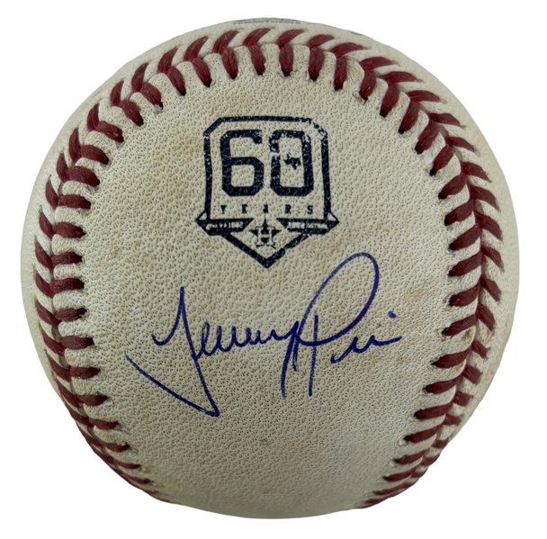 Jeremy Pena Game Used & Signed OML Baseball :: Used 6-12-2022 SEA vs. HOU :: Ball Pitched to Pena :: Pena HR Game :: WS MVP Year (PSA/DNA & MLB Hologram)