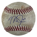 Mike Trout Game Used & Signed OML Baseball :: Used 8-05-2020 SEA vs LAA (MLB Holo & PSA/DNA)