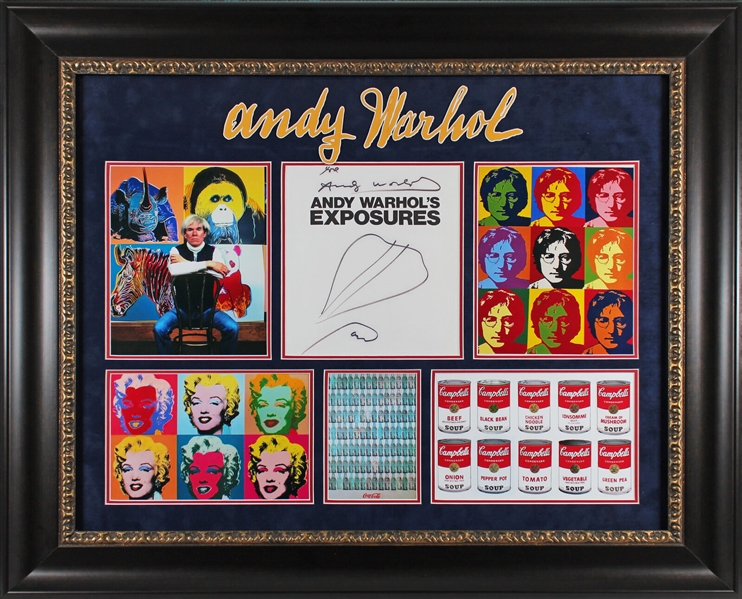 Andy Warhol Signed Sketch in Custom Framed Display (Beckett/BAS LOA)