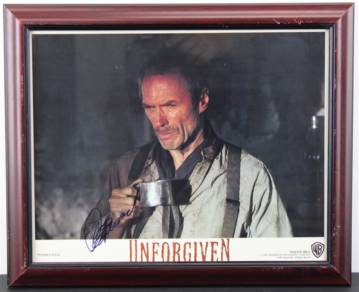 Clint Eastwood Signed 11" x 14" "Unforgiven" Lobby Card in Framed Display (Beckett/BAS LOA)