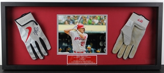 Mike Trout Signed & Game Used Batting Gloves in Framed Display (PSA/DNA)