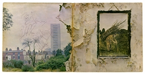 Led Zeppelin 1973 Fully Group Signed “Led Zeppelin IV” Album Cover (4 Sigs)(Tracks LOA)(Third Party Guaranteed)