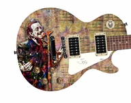 U2: Bono Signed Pickguard on a Custom Epiphone Les Paul Guitar (JSA)