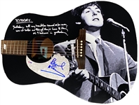 The Beatles: Paul McCartney Signed Acoustic Guitar with Custom "Yesterday" Body Graphic (PSA/DNA LOA)