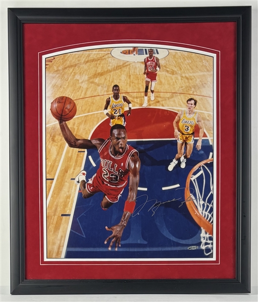 Michael Jordan Signed 16" x 20" "Slam" Photo in Framed Display (UDA COA)
