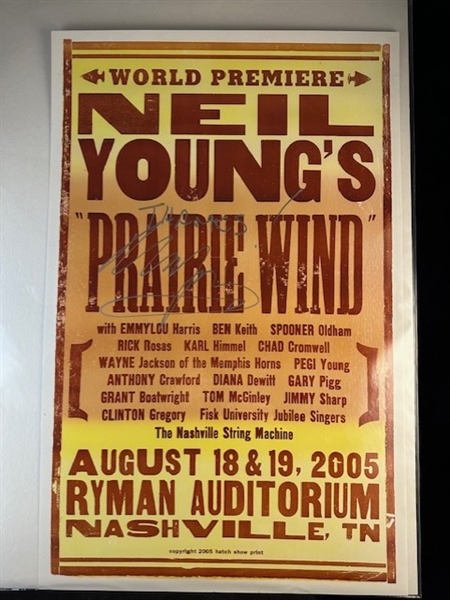 Neil Young Signed Neil Youngs Prairie Wind Poster (Third Party Guaranteed)