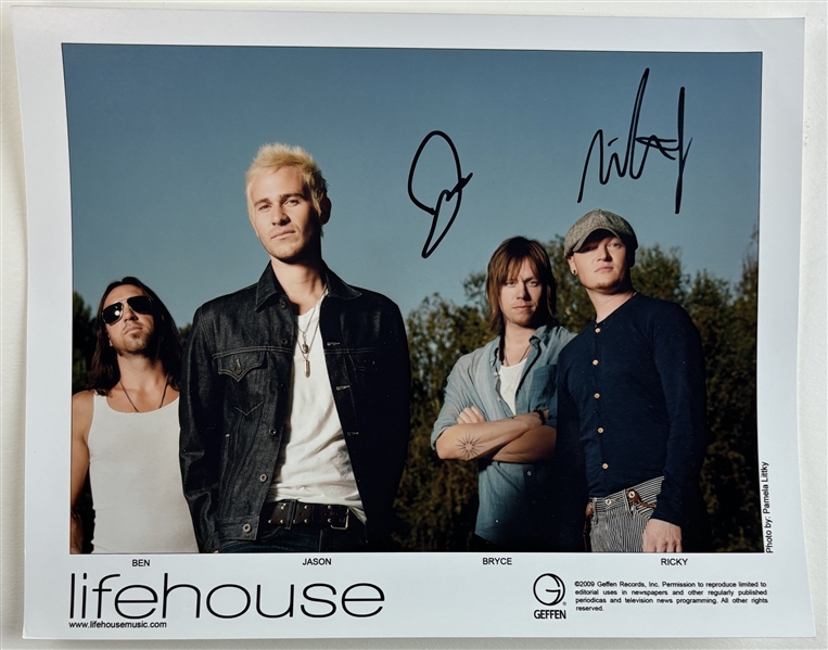 Lifehouse: Rick Woolstenhulme Jr. & Bryce Soderberg Signed 8" x 10" Photo (Third Party Guaranteed)