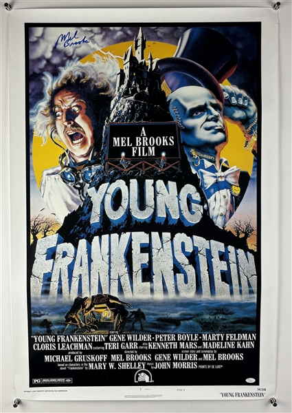 Mel Brooks Signed 27" x 40" Full Size "Young Frankenstein" Movie Poster (JSA)