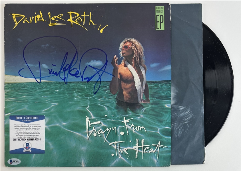 David Lee Roth Signed "Crazy From The Heat" Album Cover w/ Vinyl (Beckett/BAS)