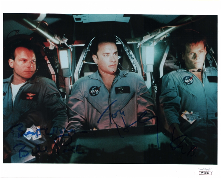 Apollo 13: Tom Hanks, Kevin Bacon & Bill Paxton Signed 8" x 10" Photo (JSA)